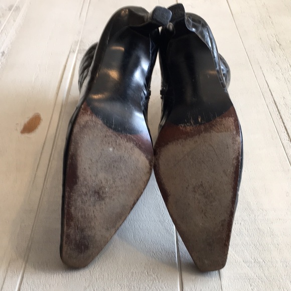 Stuart Weitzman Patent Leather Crocodile Boots - Picture 6 of 9